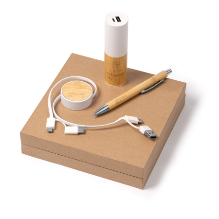 Set de Batería Externa, Cable Cargador y Bolígrafo Stamina Fargo | Toleshop 2