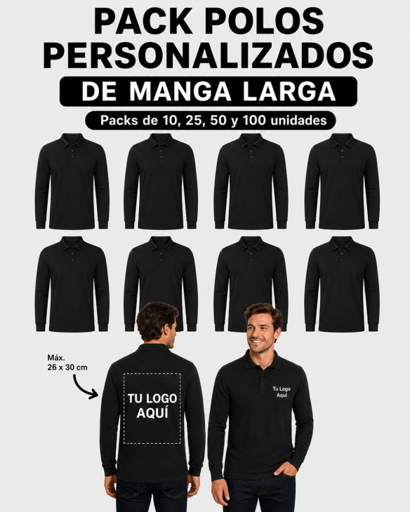 Pack de polos de Manga larga Personalizados | Toleshop