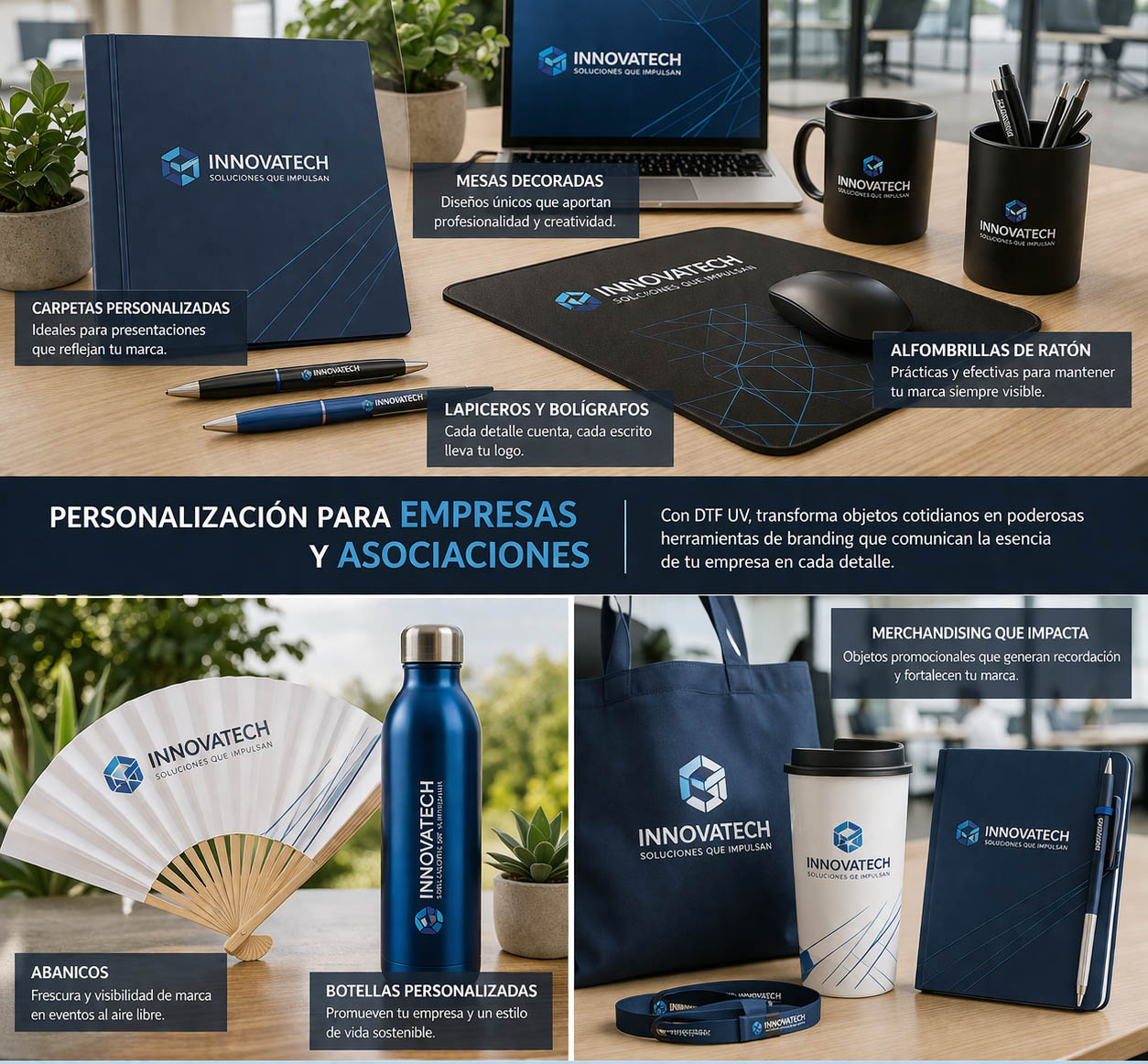 DTF UV para empresas asociaciones y merchandising