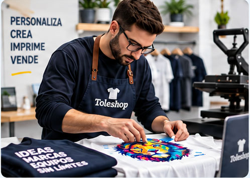 Profesional preparando prendas personalizadas